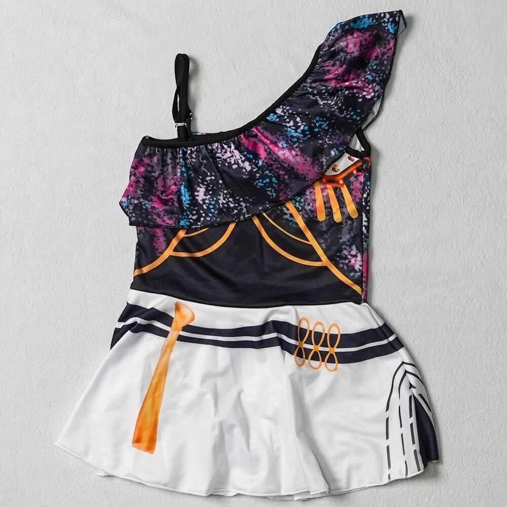 KPop Demon Hunters Girls Swimsuit Costume One Piece Swim Dress Sz 140 7-9Y NWOT